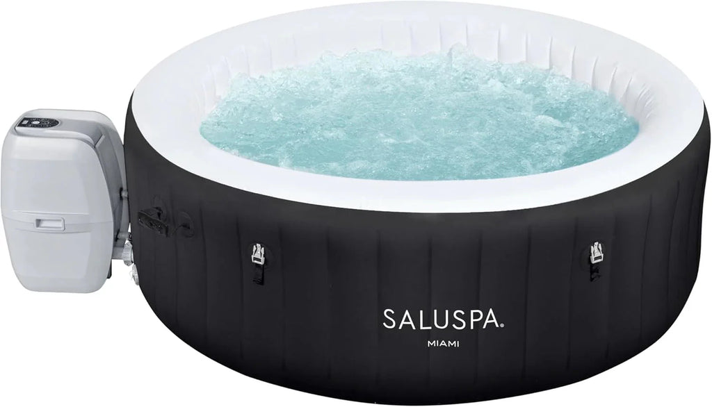 Inflatable Hot Tub Spa (71 x 26) | Portable Hot Tub with 2 Covers (1 Energy-Efficient Thermal Cover and 1 Standard Cover) | Fits Up to 2-4 Persons | Black