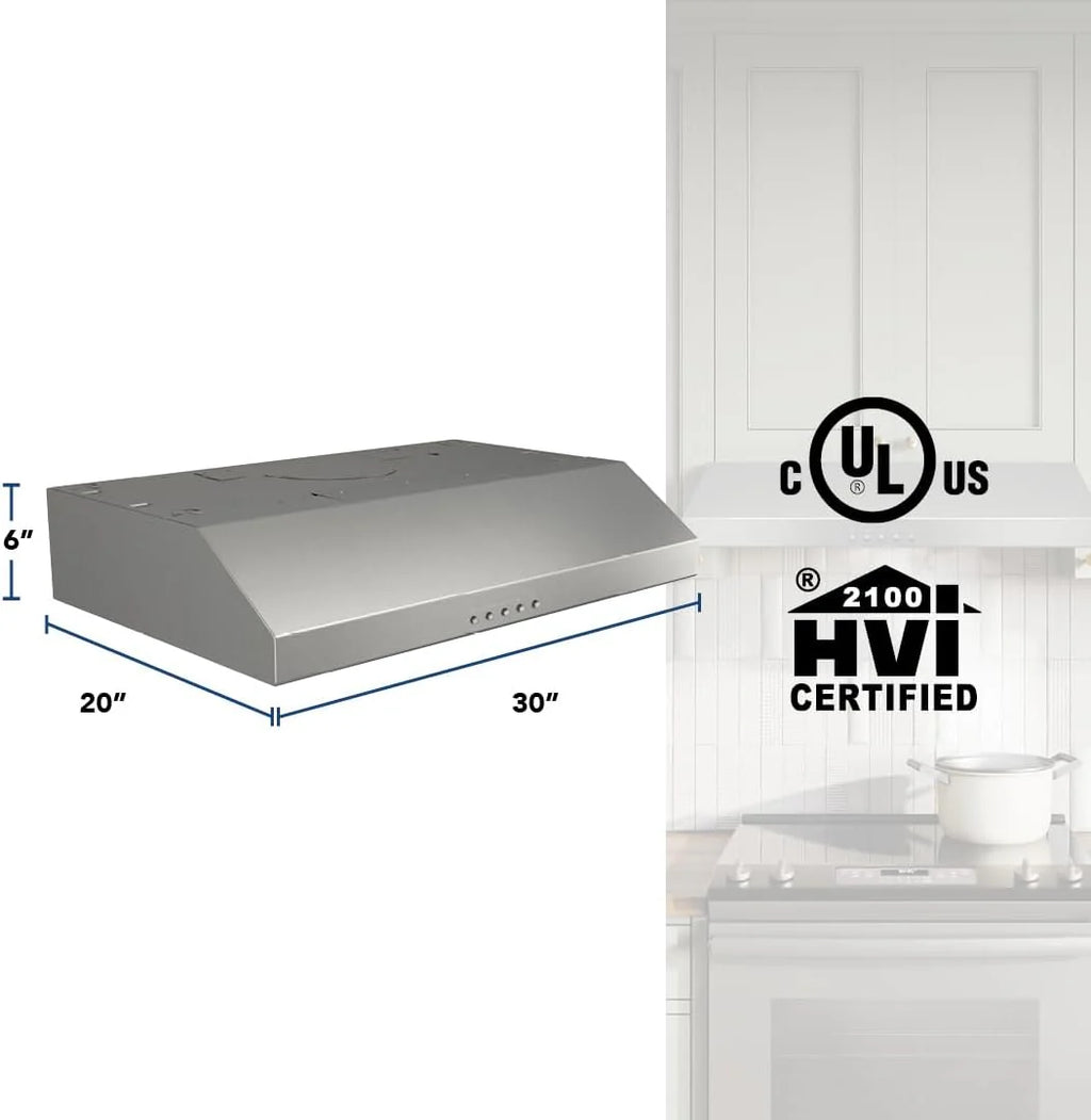 Broan-NuTone Three-Speed Glacier Undercabinet Range Hood with LED Light, ADA Compliant