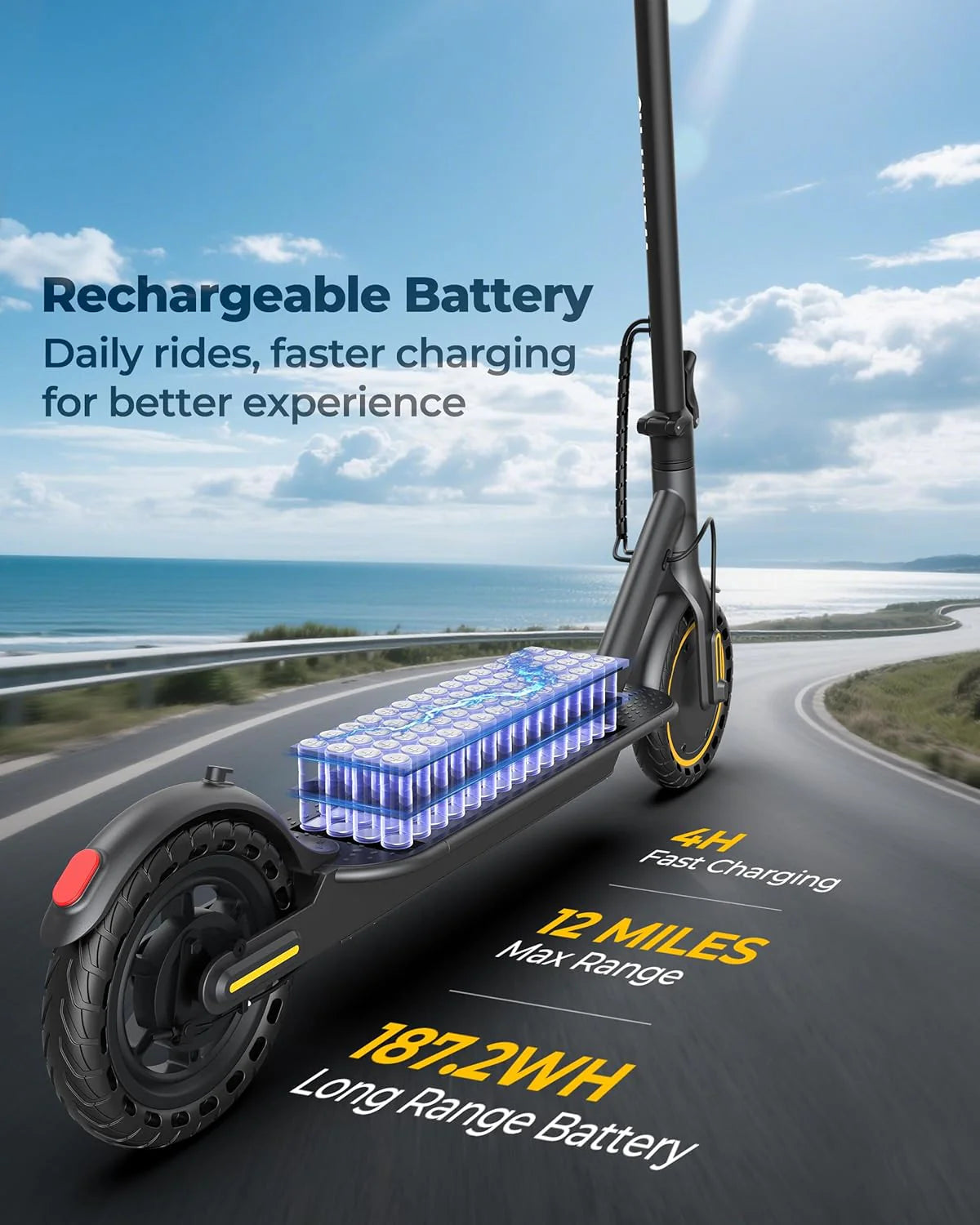 Electric Scooter - 350W/500W Motor, 22 Mph Top Speed
