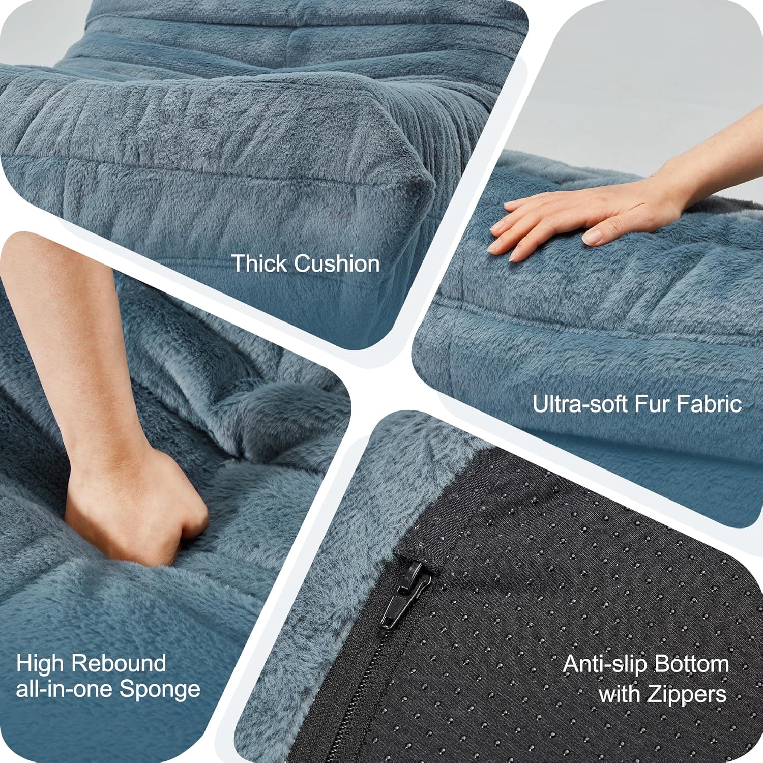 Giant Memory Foam Bean Bag Chair for Adults, Ultra-Soft Plush Lazy Sofa