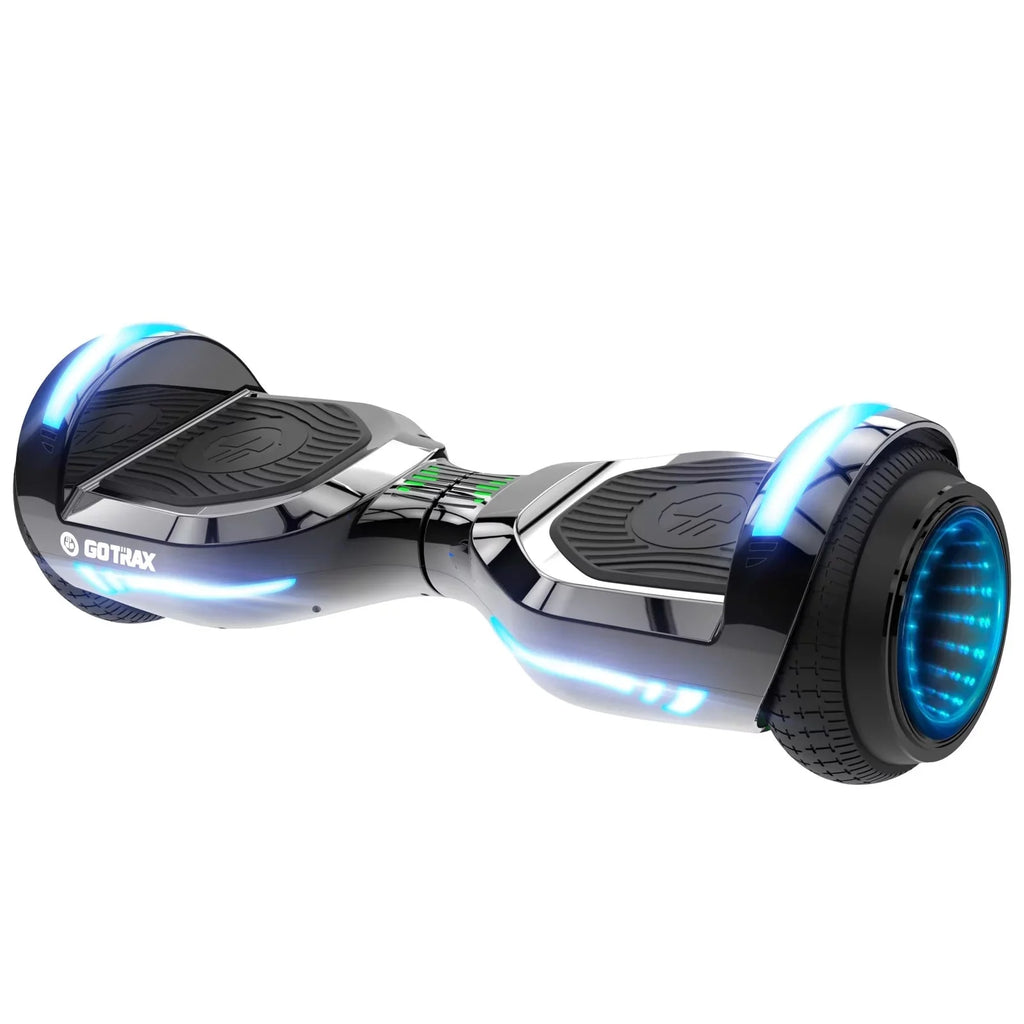 GOTRAX GLIDE PRO Bluetooth Hoverboard, 6.5 Wheels and 7 Colors Lights Self Balancing Scooters for 44 176lbs Kids Adults Silver