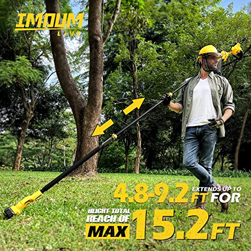 2-in-1 Brushless Pole Saw & Mini Chainsaw, IMOUMLIVE 8 Cutting Cordless Power Pole Saw for Wood Cutting, Trimming