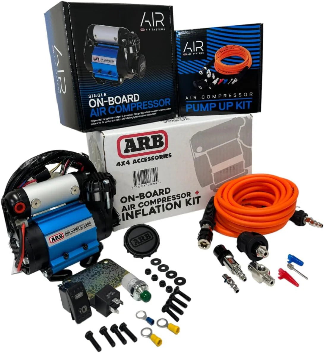 12V' On-Board Twin High Performance Air Compressor, Ideal for Air Lockers Locking Differentials, Tire Inflator, Air Horn, Air Tools and Pneumatic Tools.