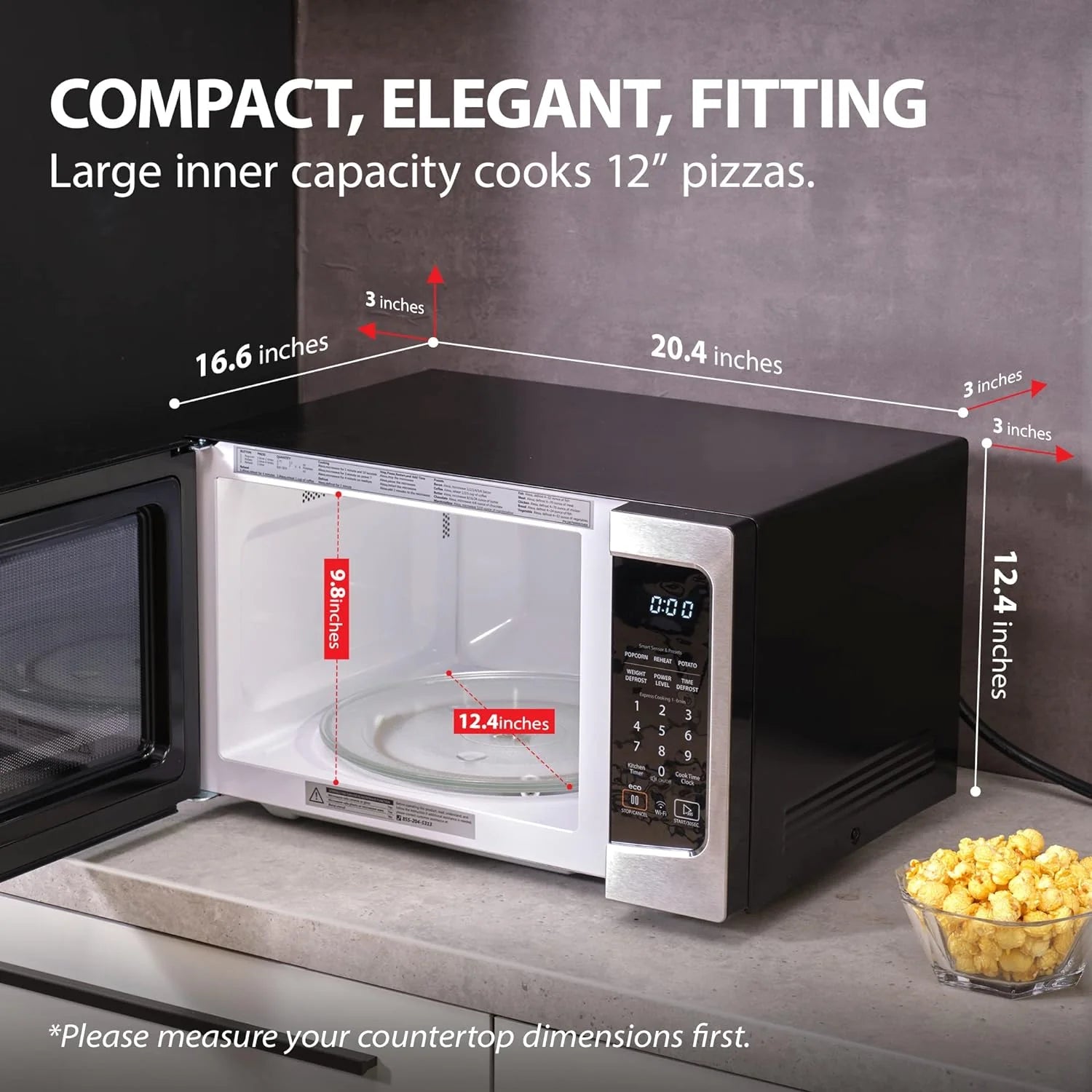 TOSHIBA 4-in-1 ML-EC42P(SS) Countertop Microwave Oven, Smart Sensor, Convection, Air Fryer Combo, Mute Function, Position Memory 13.6 Turntable, 1.5 Cu Ft, 1000W, Silver