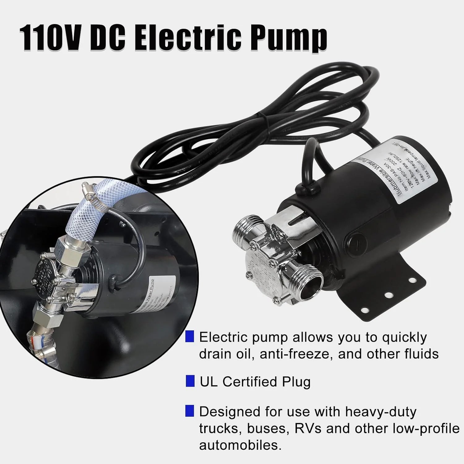 20 Gallon Low Profile Roll Around Oil Drain Pan with 110V Electric Pump 8 Feet Hose for Trucks Cars SUVS Red