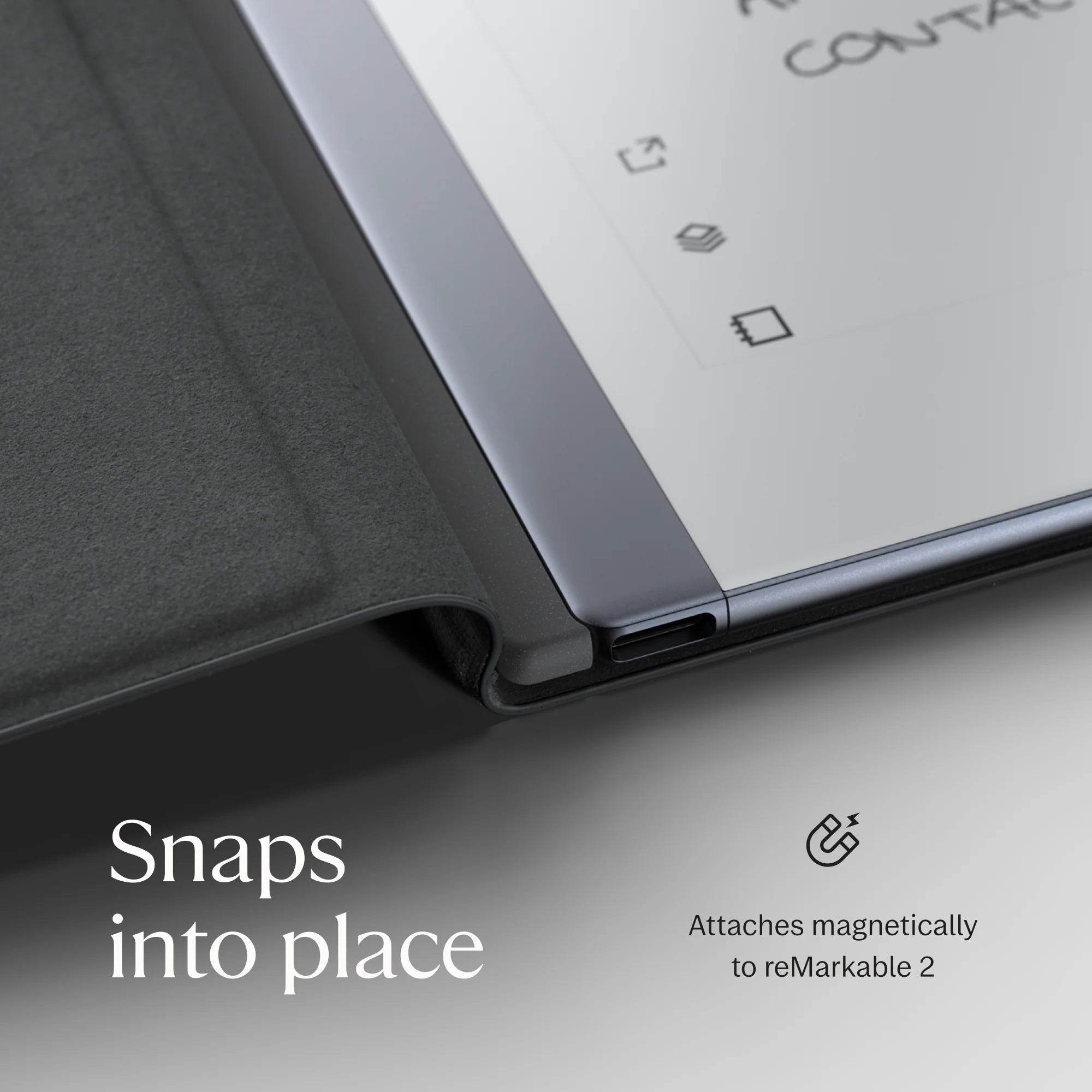 reMarkable 2 – 10.3” Paper Tablet with Marker Plus and Polymer Weave Book Folio – Gray