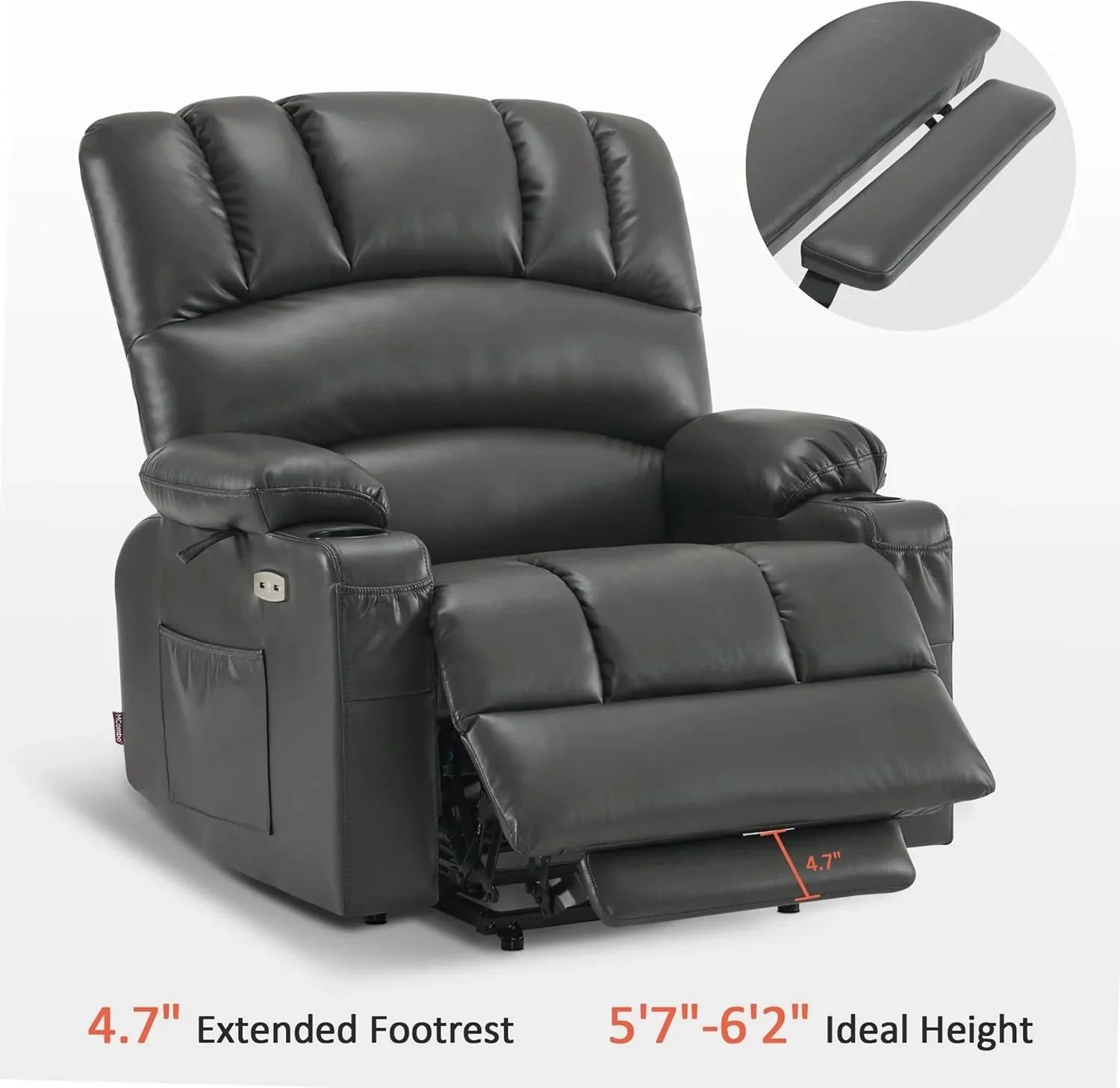 Heated Lift Recliner for Seniors with USB & Cup Holders