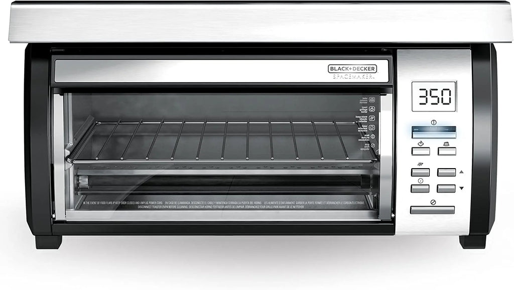 BLACK+DECKER SpaceMaker Under-Counter Toaster Oven, Digital Controls, Black/Stainless Steel, Fits 9锟芥?锟斤拷 Pizza, TROS1000D
