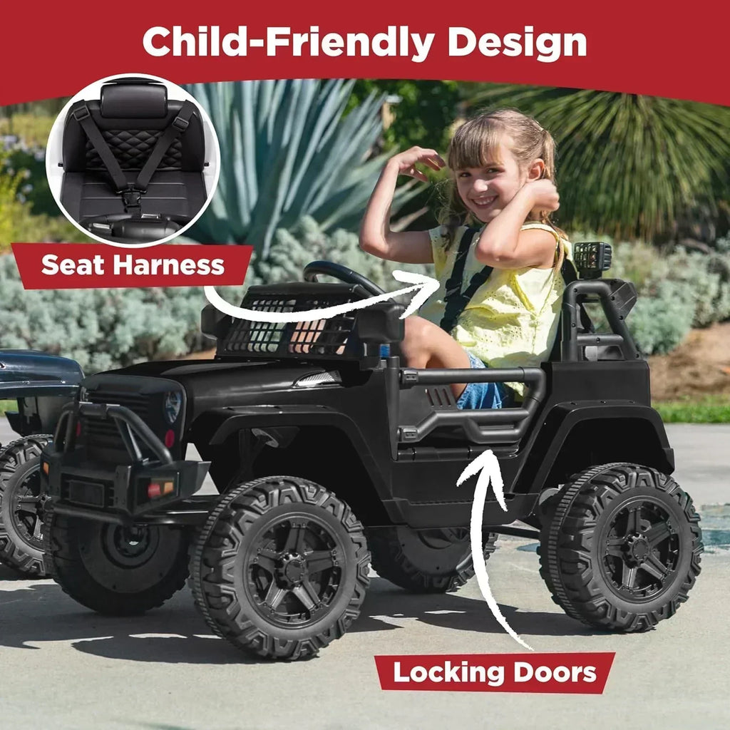 Best Choice Products 12V Kids Ride-On Truck Car with Spring Suspension and LED Lights