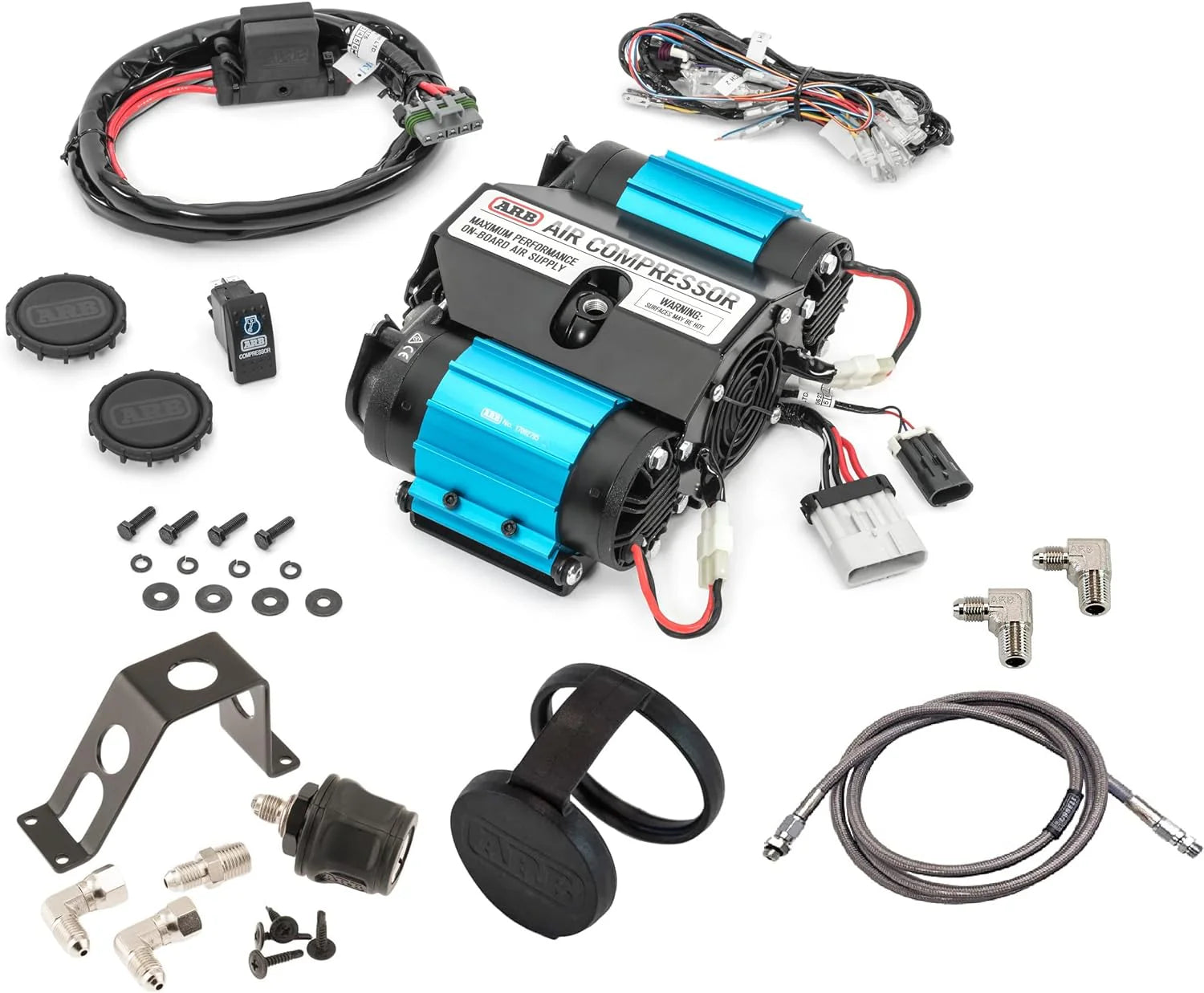 12V' On-Board Twin High Performance Air Compressor, Ideal for Air Lockers Locking Differentials, Tire Inflator, Air Horn, Air Tools and Pneumatic Tools.
