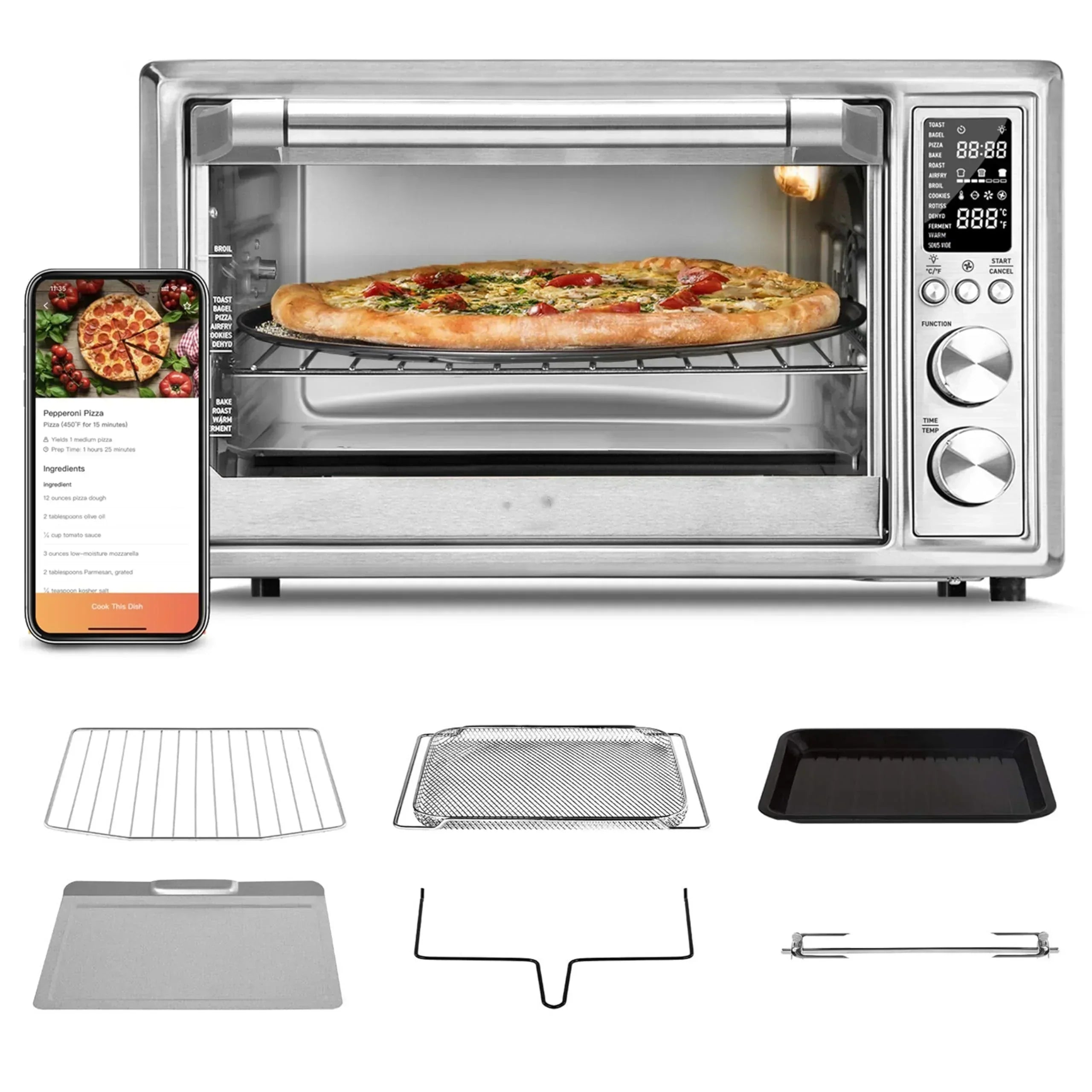 Smart 13-in-1 Air Fryer Toaster Oven Combo