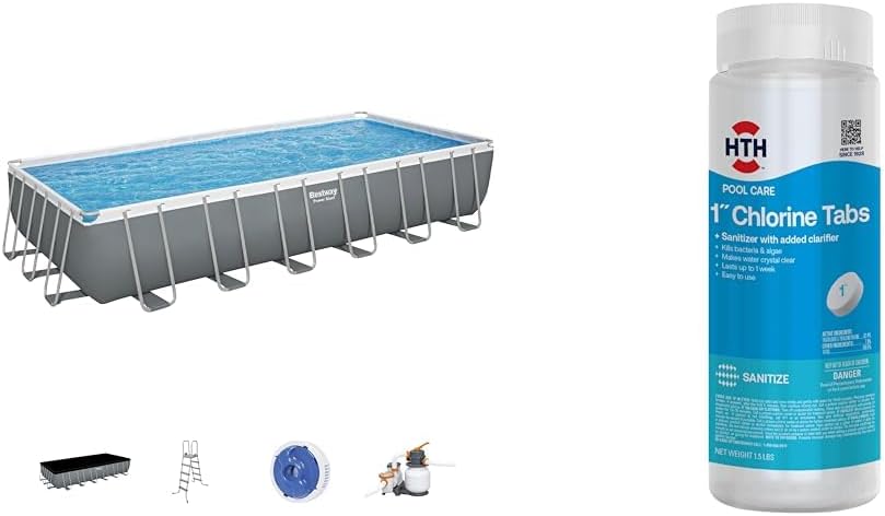 Power Steel 14' x 8'2 x 39.5 Oval Above Ground Pool Set Includes 530gal Filter Pump Ladder