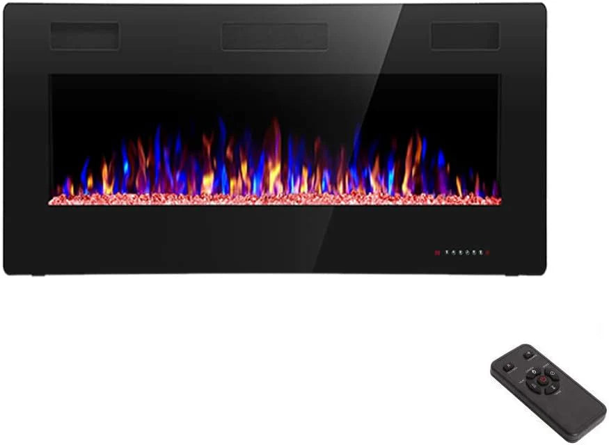 R.W.FLAME 60 Recessed and Wall Mounted Electric Fireplace, Low Noise