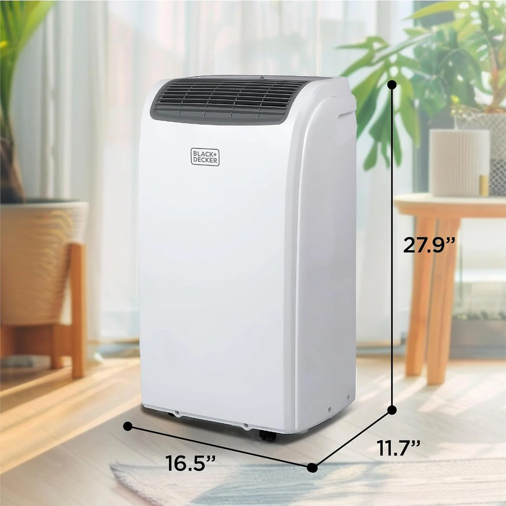 BLACK+DECKER 10,000 BTU Portable Air Conditioner for Rooms up to 450 Sq. Ft. with Remote – White