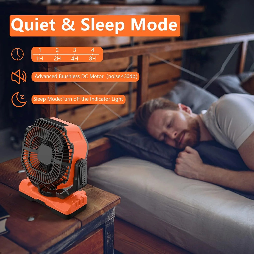 40,000mAh Battery Operated Fan, 13 Remote Camping Fan with LED Auto-Oscillating Rechargeable Fan Powerful Portable Desk Fan for Home, Camping, RV, Courtyard, Picnic, Emergency Power