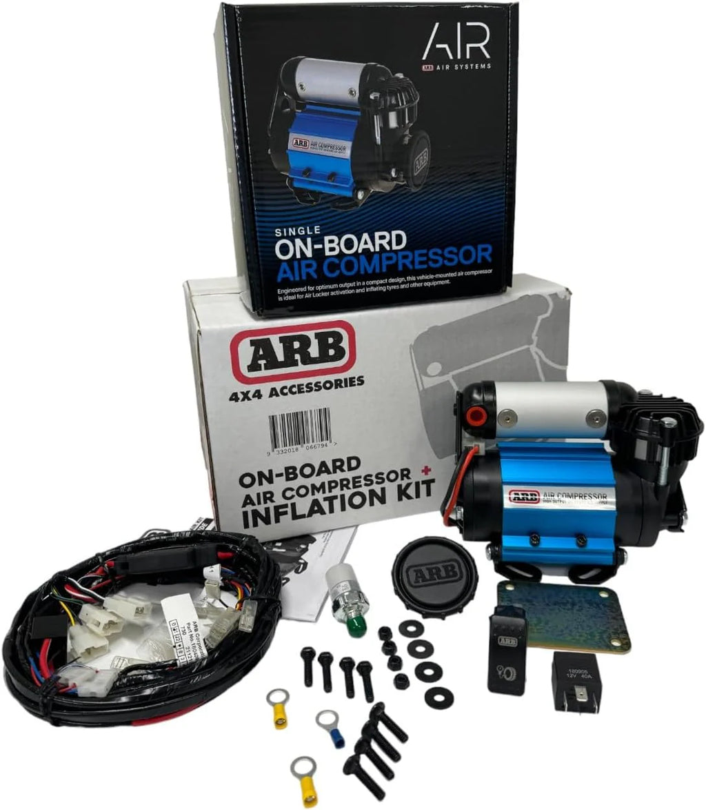 12V' On-Board Twin High Performance Air Compressor, Ideal for Air Lockers Locking Differentials, Tire Inflator, Air Horn, Air Tools and Pneumatic Tools.