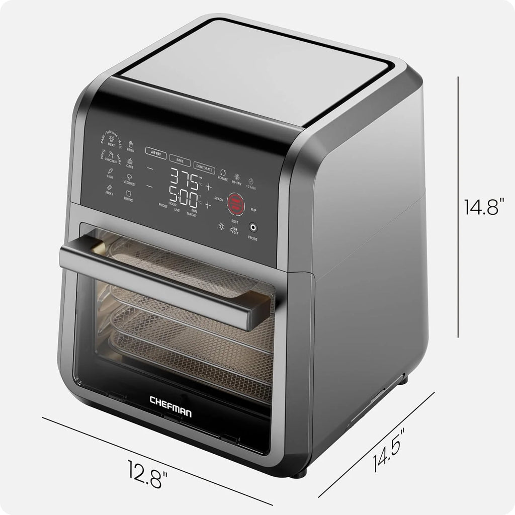 CHEFMAN ExacTemp 12-Quart Air Fryer Integrated Smart Cooking 28 Touchscreen Presets