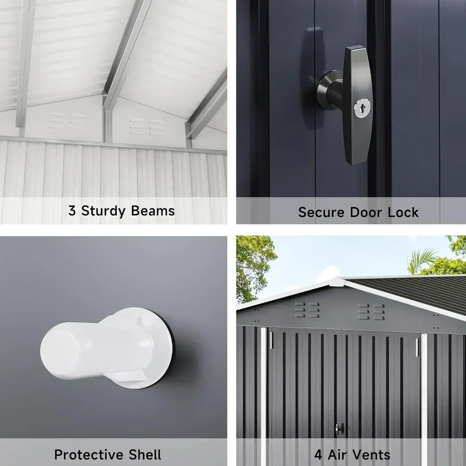 polar aurora 8x12 ft outdoor storage shed metal garden shed frame structure tool sheds