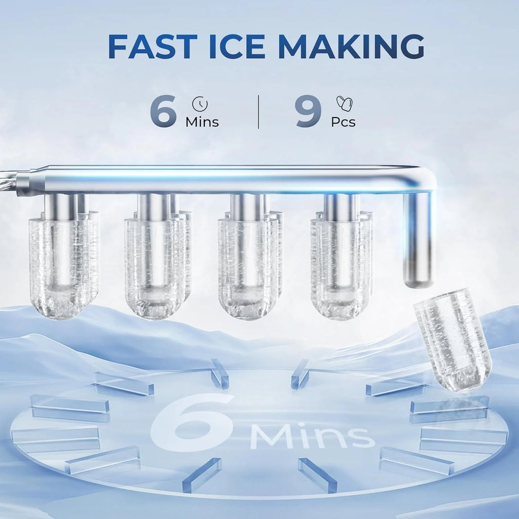 EUHOMY Nugget Ice Maker Countertop, Ready in 8 Mins, 35lbs/24H, Self-Cleaning, Portable Ice Makers Machine with Ice Scoop & Basket, Sonic Ice Maker with Chewable Pellet Ice for Home/Party/RV/Camping