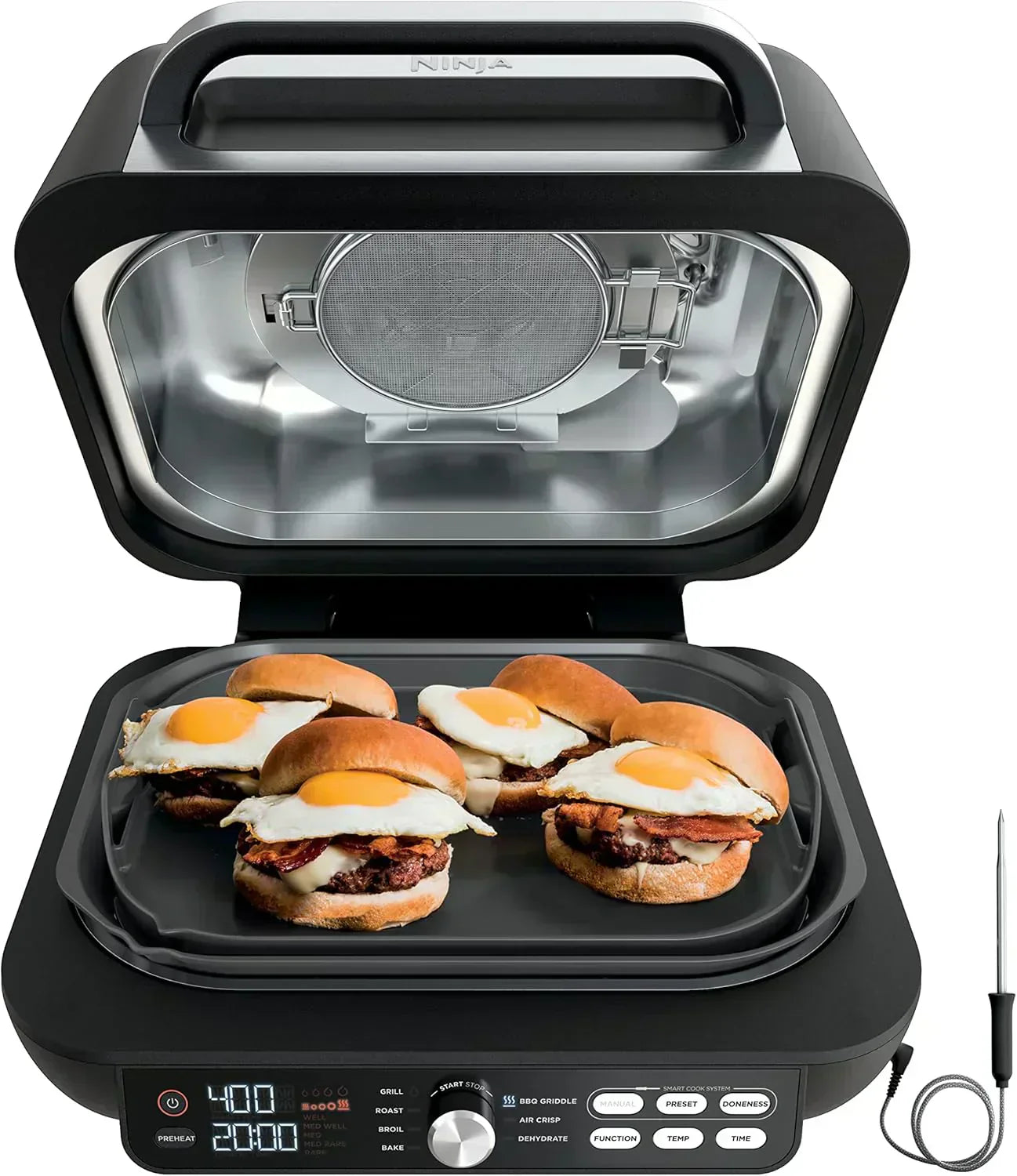 Ninja Foodi Smart XL 6-in-1 Indoor Grill with Air Fry Bake Roast Broil and Dehydrate
