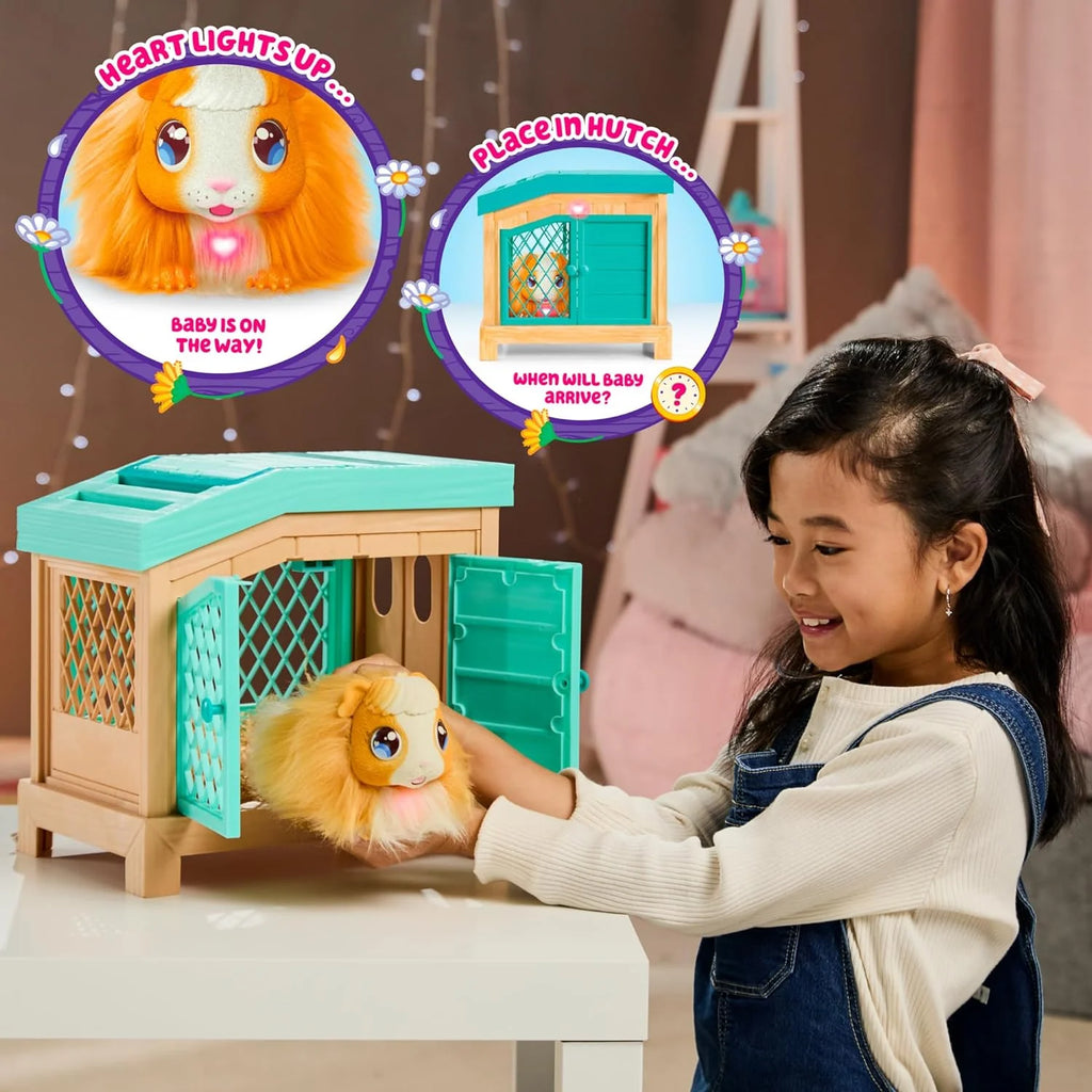 Little Live Pets - Mama Surprise | Soft, Interactive Guinea Pig and her Hutch, and her 3 Babies. 20+ Sounds & Reactions. for Kids Ages 4+, Multicolor, 7.8 x 11.93 x 11.38 inches