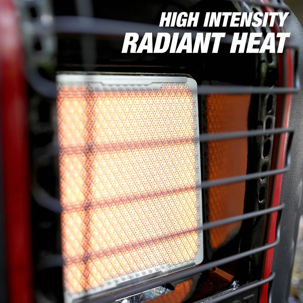 Portable Propane Radiant Heater, 4,000-9,000 BTU, for campers, workshops, patios, and more